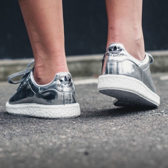 adidas stan smith silver metallic